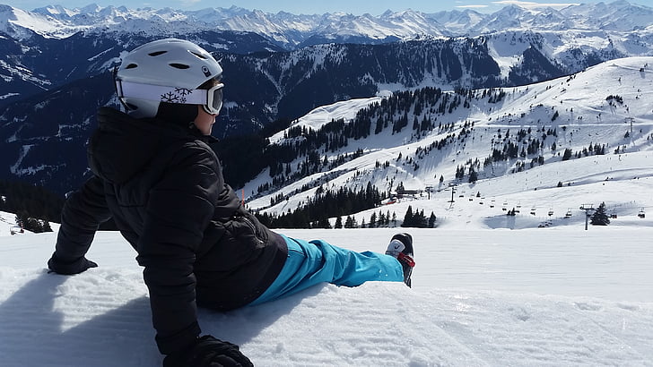 Trượt tuyết, Cậu bé, Helm, dãy núi, vận động viên, Ski, tuyết