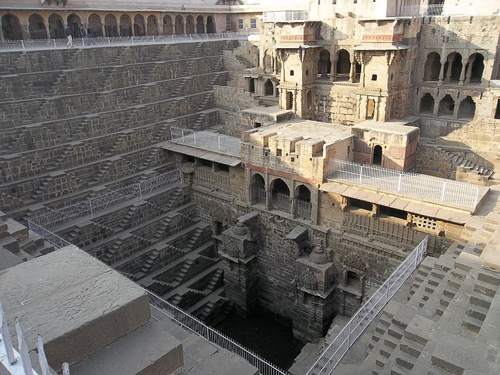 kuno, India, baik, arsitektur, struktur yang dibangun, eksterior bangunan, tidak ada orang
