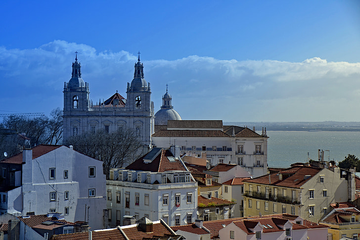 Lizbona, Portugalia, zamku sao jorge, Zamek, ruiny, Średniowiecze, Maurów