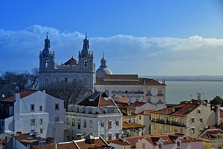 Lissabon, Portugal, Kasteel van sao jorge, Kasteel, ruïne, Middeleeuwen, Moren