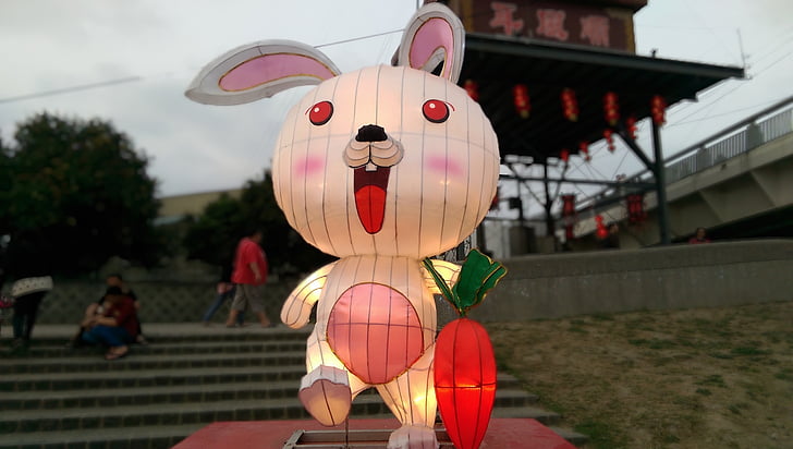 lantern Festivali, tavşan, çiçek 燈