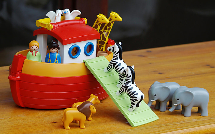 archenoah, arken, leksaker, Playmobil, Figur, spela, djur