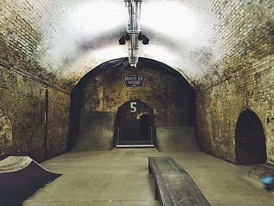 celler, basement, skateboarding, skateboarding track, cove, vault, arch