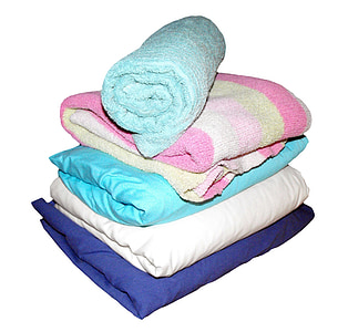 ark, håndklæder, tæpper, linned, ren, afslapning, blød