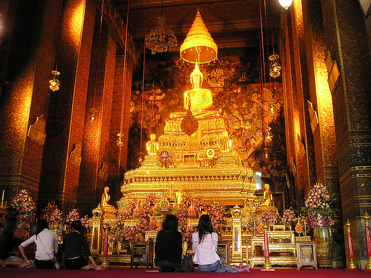 Thaïlande, Bkk, Temple, Sanctuaire, Or, autel, sud-est