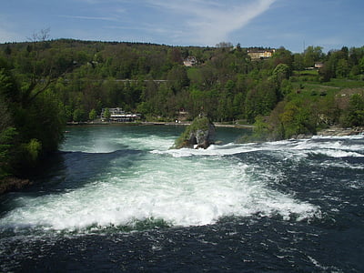 rhine falls, schaffhausen, rhine, waterfall, river, germany, nature