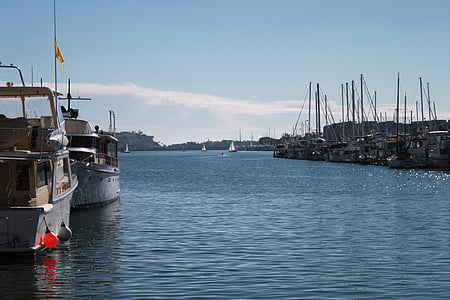 Marina, brod, jedrenje, luka, dok, Nautički