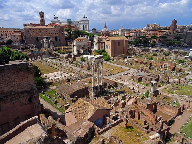 Řím, Itálie, starožitnost, Římské fórum, Starověká architektura, město, dědictví