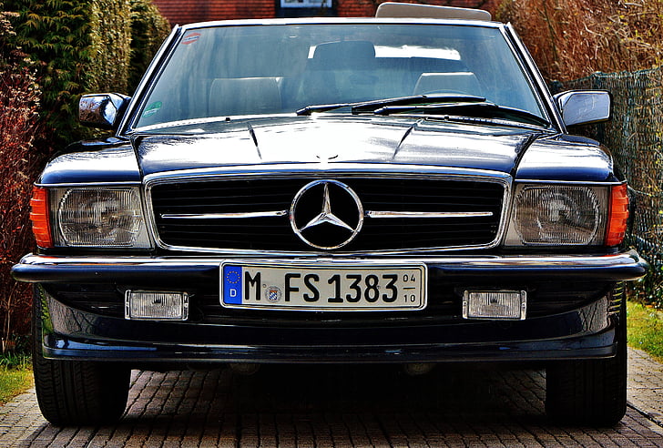 Mercedes, Cabriolet, sl300, SL, Oldtimer, blå, Classic
