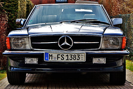 Mercedes, cabriolet, sl300, SL, oldtimer, blauw, Classic