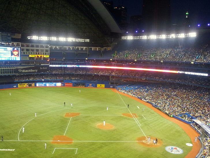 Baseball, Stadion, kopule, ventilátory, sportovní, Rogers centrum, Toronto