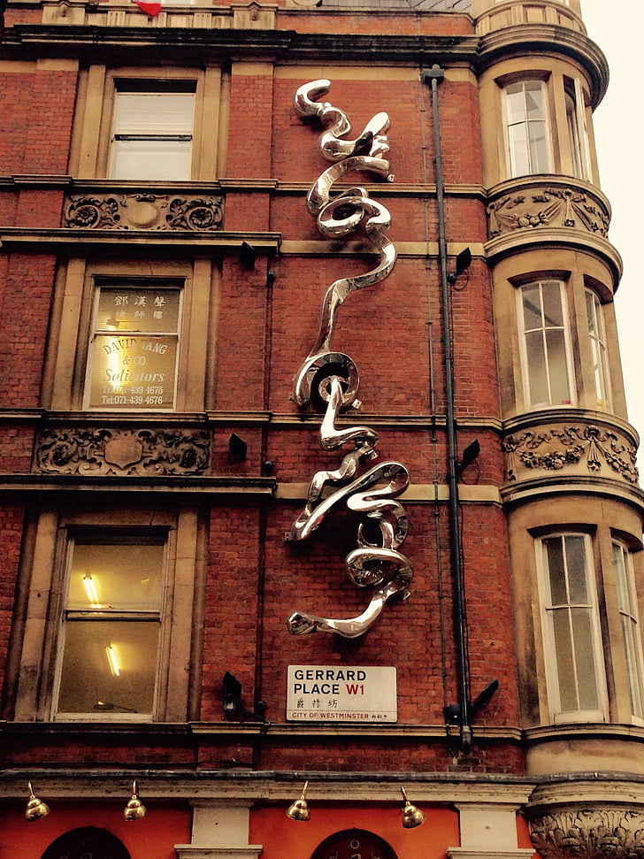 Page d’accueil, façade, Londres, art, Chinatown, rouge, architecture