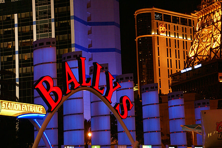 Ballys, strip-tease, las vegas, Nevada, néon, sinais, Estados Unidos da América