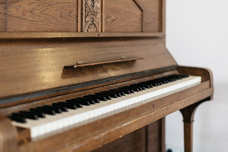 piano, clàssica, òrgan, fusta, vell, anyada, música