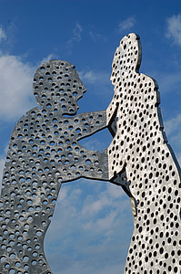 carácter, estatua de, el tamaño de la, acero, Berlín, arte, moderno