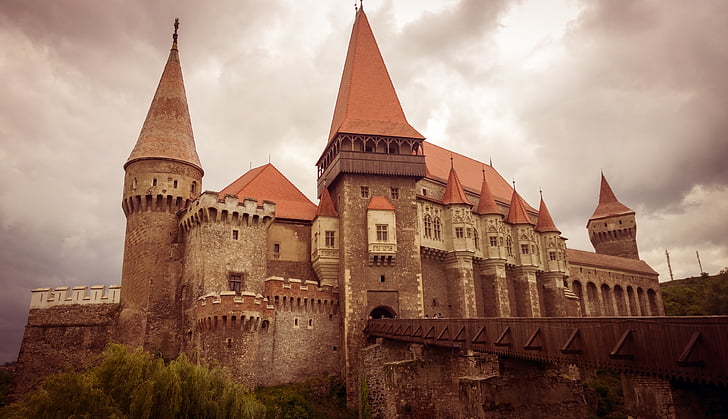 Castle, Hunedoara, keskaegne, Transilvaania, linnus, Ajalooline, linnamüüri