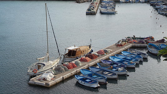 Puerto, barcos, Puglia, embarcadero, Italia, vacaciones, mar