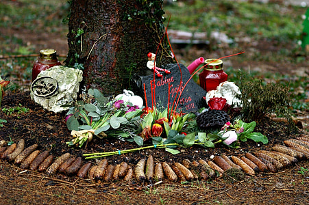 cemetery, mourning, death, faith, cross, believe, forest funeral
