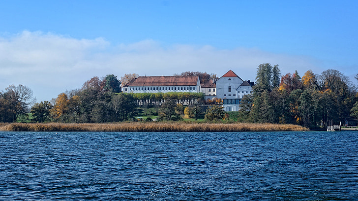 klášter herrenchiemsee, klášter, Chiemsee, Horní Bavorsko, Mr ostrov, ostrov, Herrenchiemsee