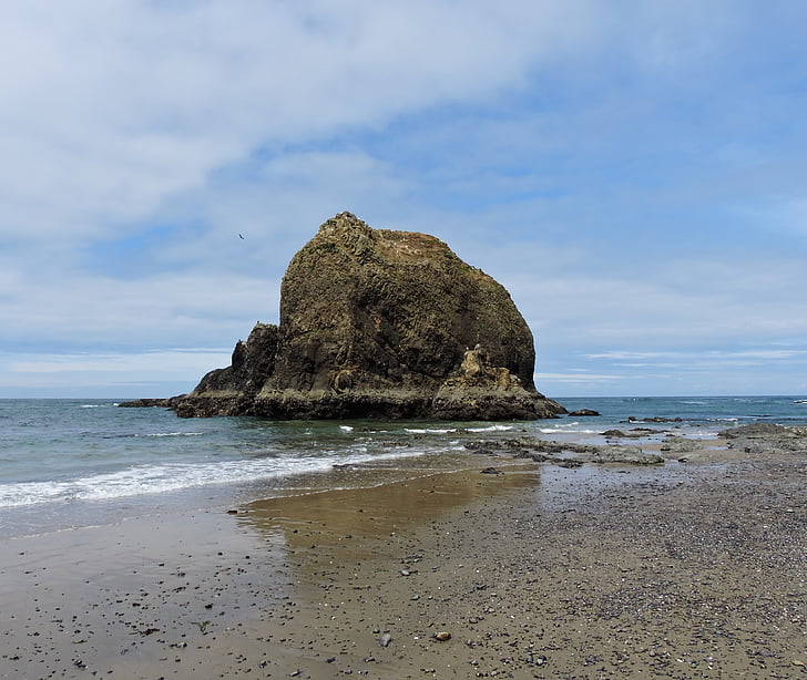 Wybrzeże, Oregon coast, Ocean, wody, Plaża, Natura, piasek