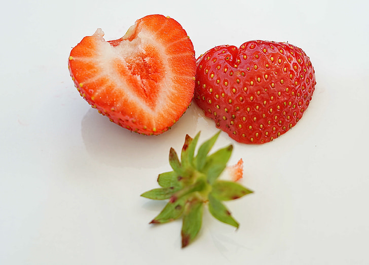 jordgubbe, frukt, röd, färsk, ekologisk, mat, fräschör