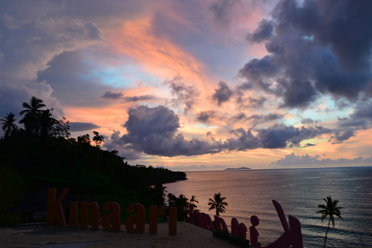 Indonesia, solnedgang, sjøen, stranden, sjøen, natur, kystlinje