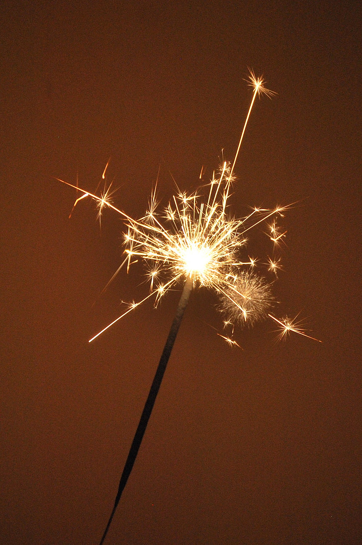 vuurwerk, sfeer, Glitters, brand, brand stok, Nieuwjaar, partij