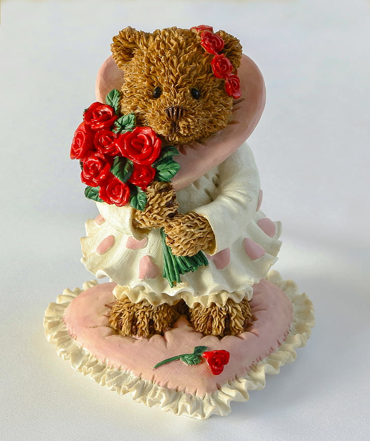 figure, osa, the bears of windsor, collection, red roses, decoration, celebration