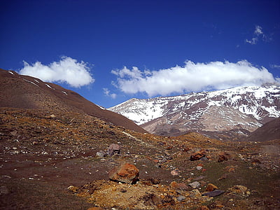 칠레, 산, 경로, 석고의 저수지, 산, 산 범위, 경관