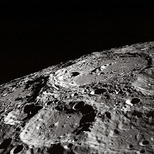 månen, månen kratere, krateret, kraterandschaft, Lunar landskap, månens overflate, mørk
