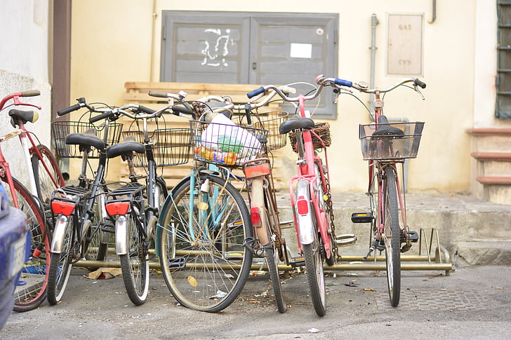 bikes, town, vintage, bicycle, retro