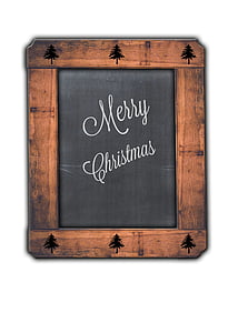 メリークリスマス, 黒板, 素朴です, チョーク, ヴィンテージ, ブラック, 黒板