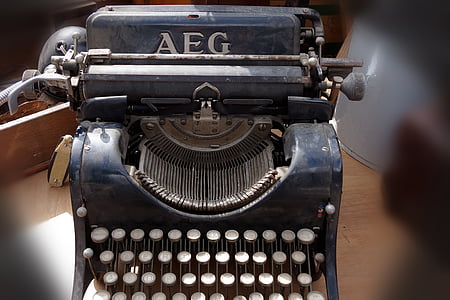 skrivmaskin, rese skrivmaskin, alfabetet, bokstäver, Antik, utrustning, tangentbord