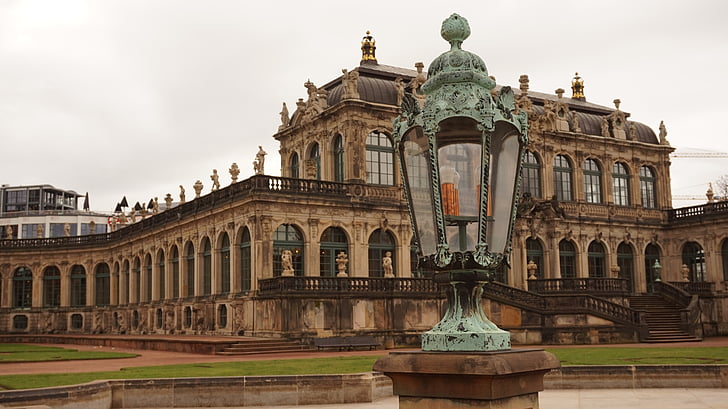 arkitektur, kunst, Dresden, lykt, monument