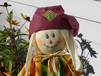 scarecrow, autumn, decoration, doll, fall, seasonal, holiday