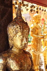 Buddha, Thaiföld, templom, Ázsia, arany, buddhizmus, szobor
