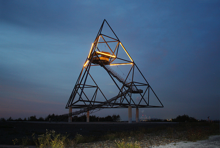 Tetraedrs, Bottrop Vācija, izgāztuves, Rūras apgabala, rūpnieciskās kultūras mantojuma, Industrial Arhitektūra, māksla