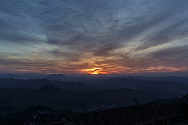 paesaggio, tramonto, natura, montagna, collina, cielo, Scenics