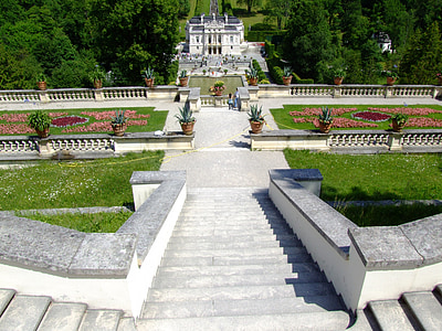 slott, Linderhof palace, trädgård, arkitektur, sagoslott, trädgårdsodling, attraktiva