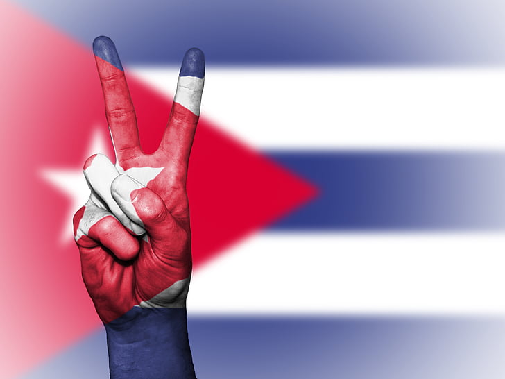Kuuba, rahu, käsi, rahvas, taust, banner, Värvid
