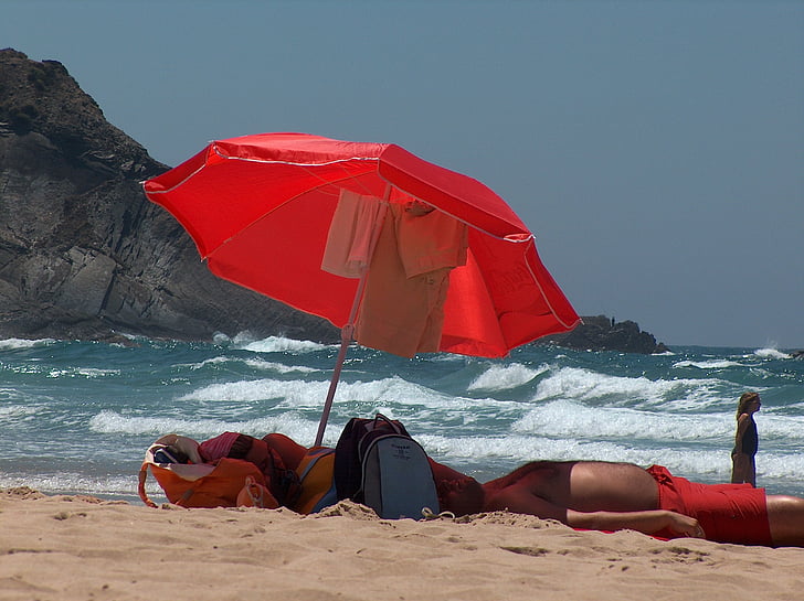 días de fiesta, mar, Playa, Portugal, arena, vacaciones, fin de semana