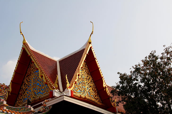 Tailandas, Bankokas, šventykla, stogo, Azija, rūmai, pastatas