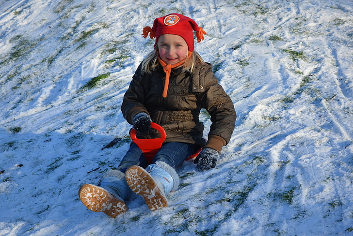 child, winter, fun, people, girl, snow, hat