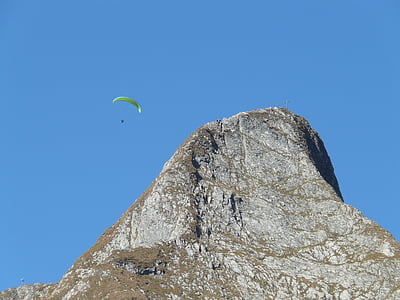 höfats, summit, east summit, summit cross, west summit, paragliter, mountains