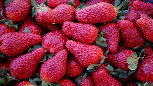 Beeren, Erdbeeren, gesund, Süß, frisch, rot, reif