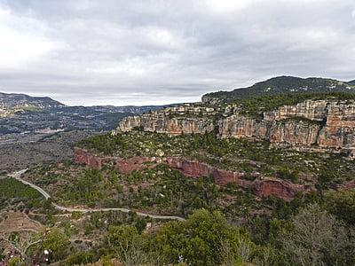 kraštovaizdžio, Priorat, Siurana, kalnų