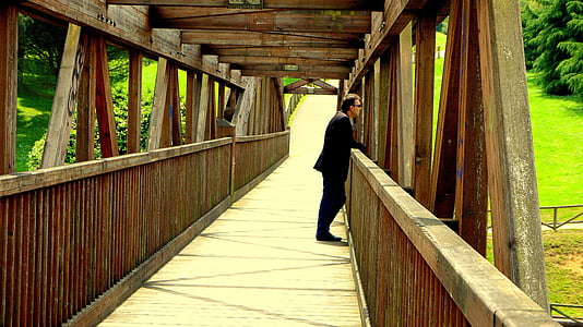 Parcul, priveşte, om, Podul - Omul făcut structura, oameni, în aer liber, mersul pe jos