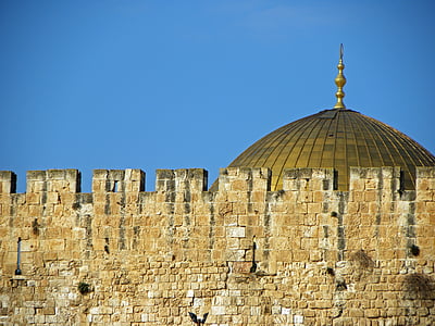 a szikla mecset kupolája, Jeruzsálem, Izrael, város, kupola, régi, mecset