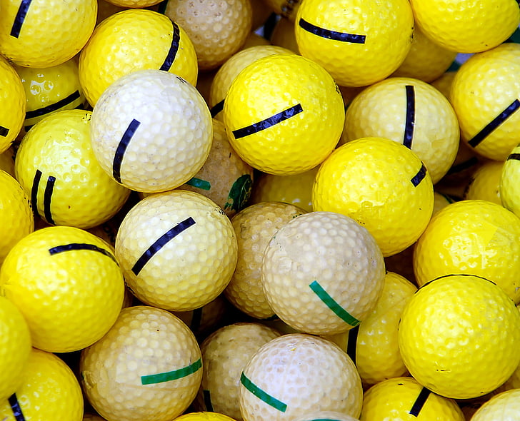 golf žogice, praksa, kroglice, rumena, Golf, vrsto vozne, Seveda