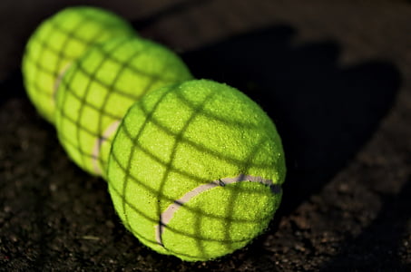 tennispalloja, urheilu, varjot, kilpailu, symbolinen, kuvakkeet, toiminta